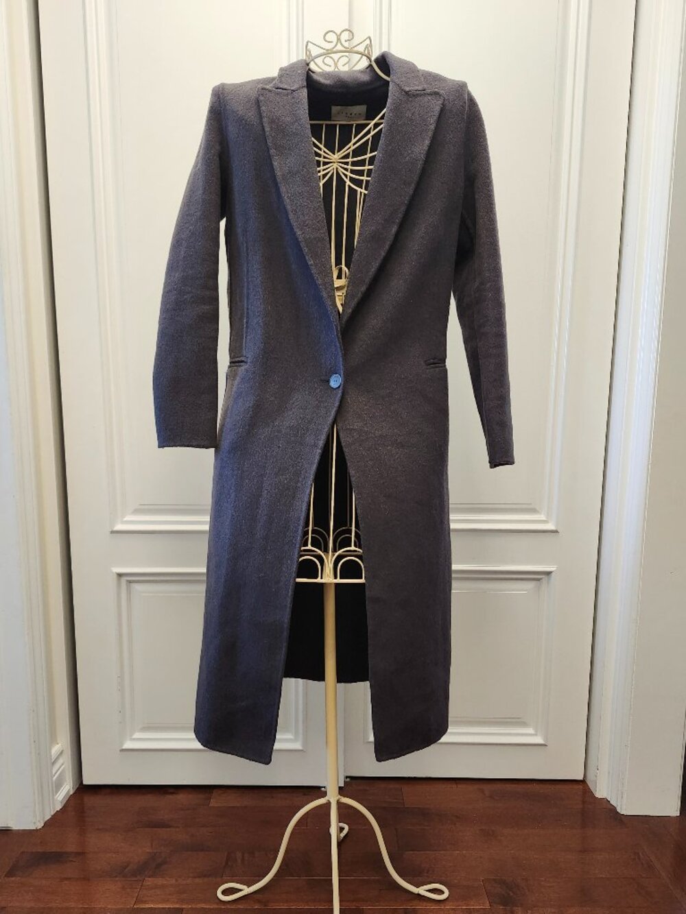 Sandro women's charcoal grey coat in size 36